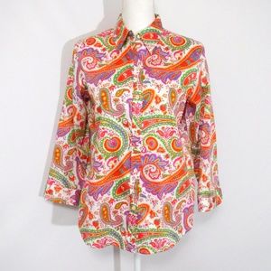 Ralph Lauren Colorful Paisley Top Size M